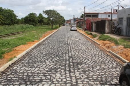 Rua pavimentada no bairro do Planalto. Foto: Manoel Barbosa